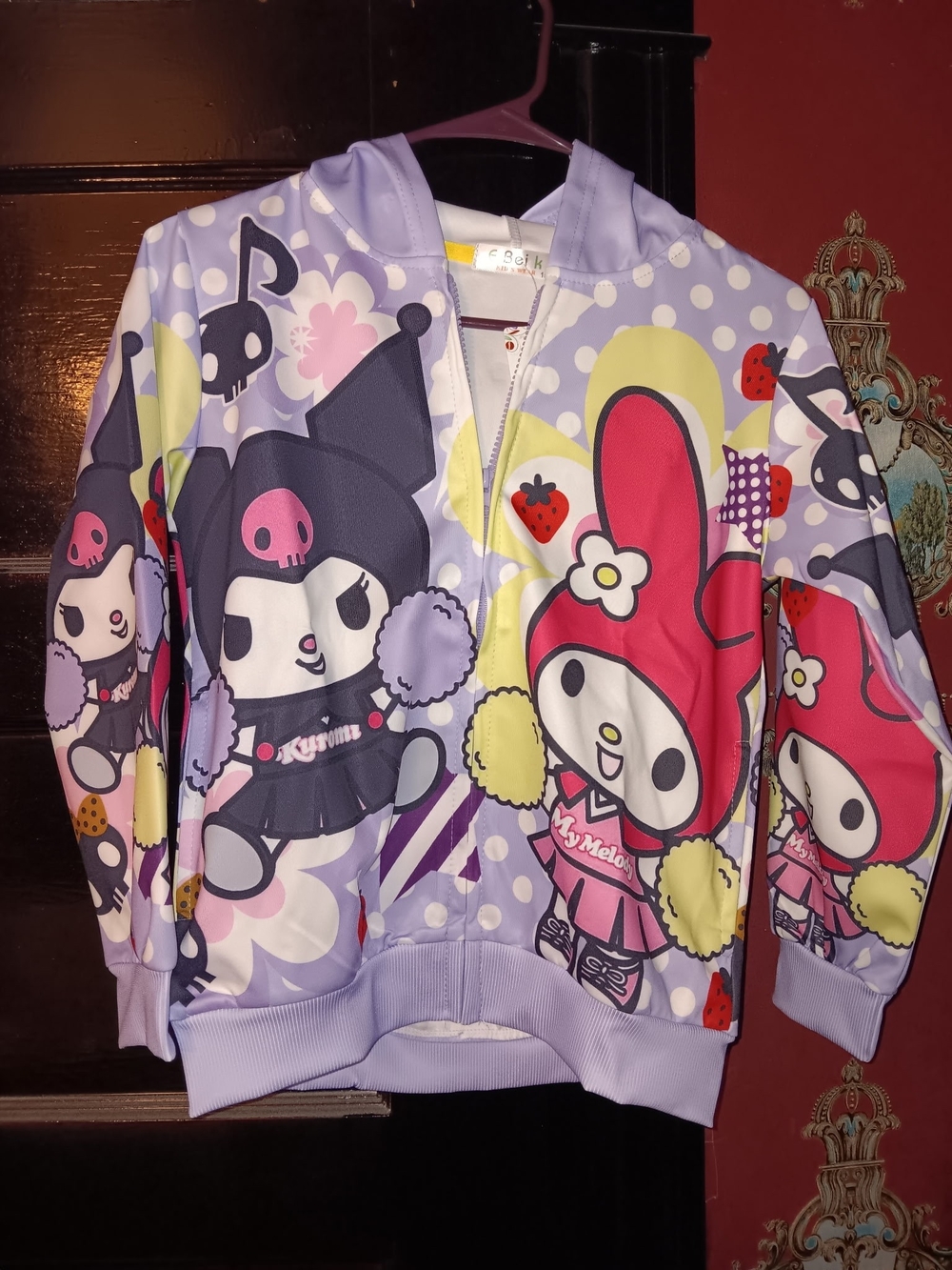Sanrio Kids' Zip Hoodie Jacket - Lavender My Melody & Kuromi Print